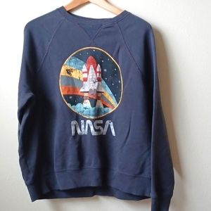 H&M NASA Crewneck Graphic Sweatshirt Dark Gray LOGG Women's Size Large